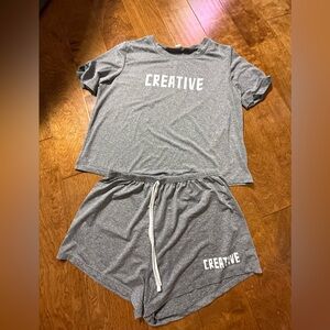 Gray 'Creative' pajama Set